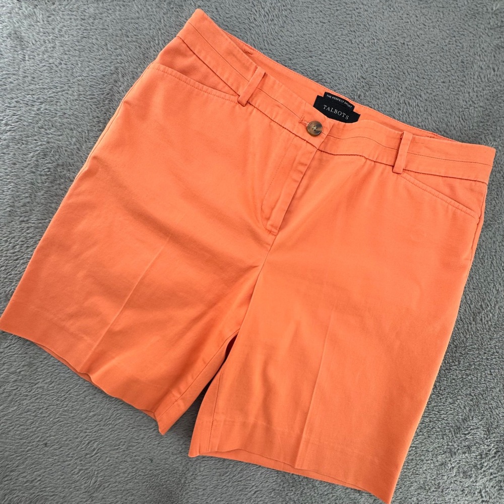 Talbots The Perfect Short Coral‎ Orange Casual Chino Shorts Women's Size 6P